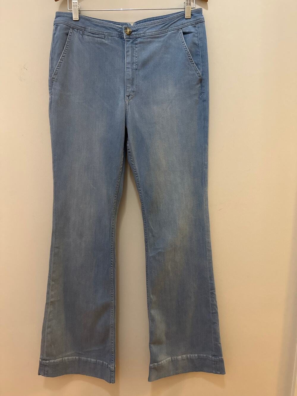 Pilcro and Letterpress Jeans High Rise Bootcut Blue Women 32 Tall Stretch